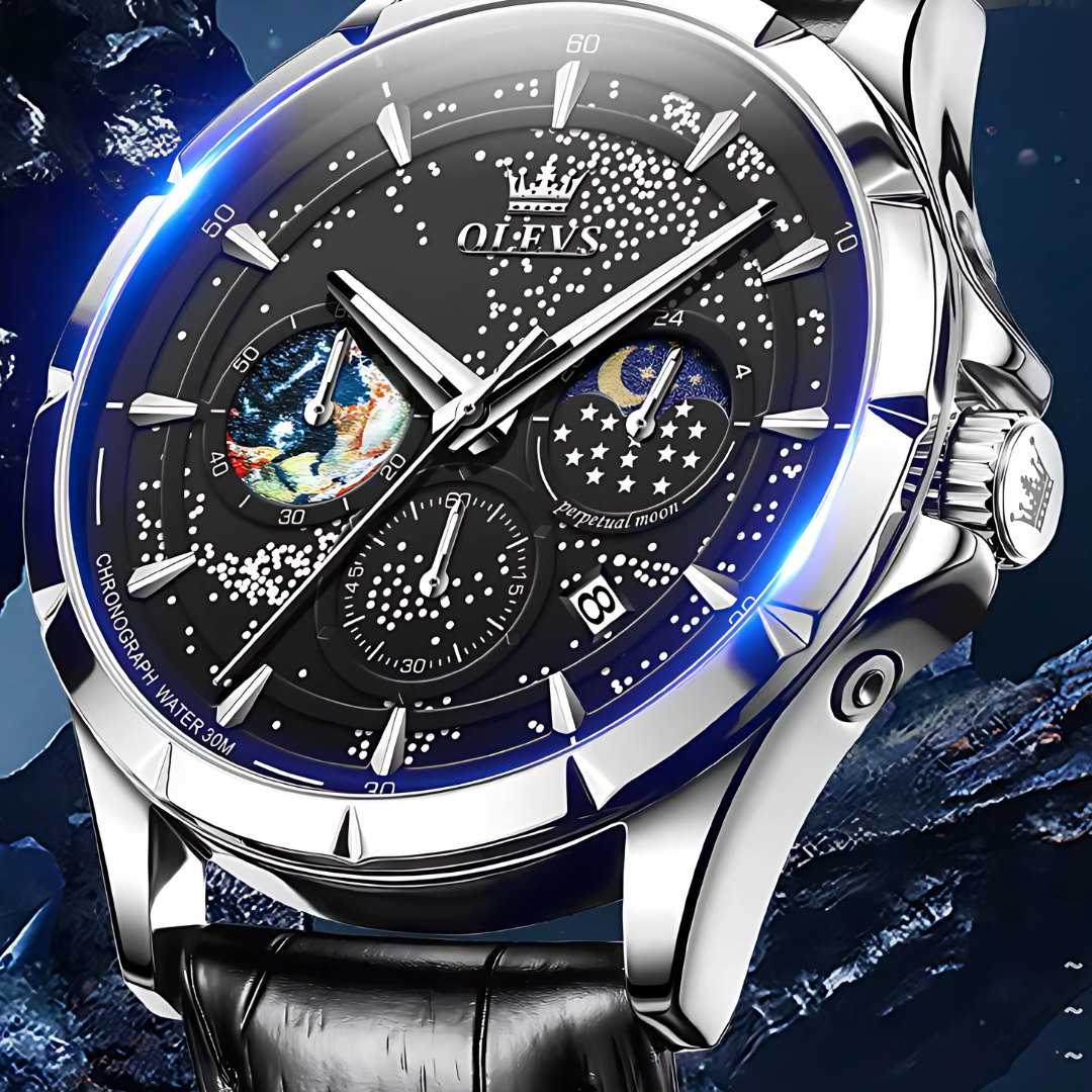 Orologio da Uomo OLEVS – Stile Classico, Quarzo, Cronografo Resistente